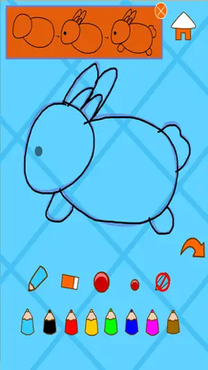兔宝宝学简笔画-绘画涂色填色画画游戏截图4