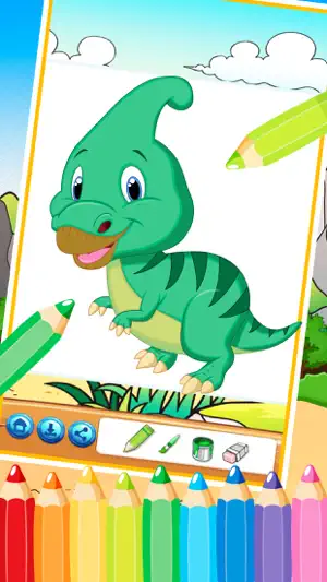 着色书 3-恐龙的颜色对小孩的恐龙截图5