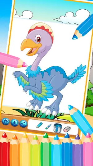 着色书 3-恐龙的颜色对小孩的恐龙截图3