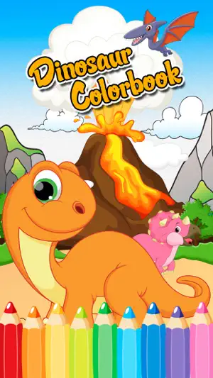 着色书 3-恐龙的颜色对小孩的恐龙截图1