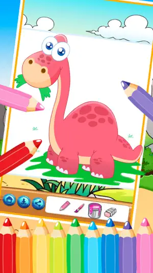 着色书 3-恐龙的颜色对小孩的恐龙截图2