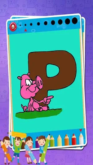 ABC着色与卡通动物字母表截图2