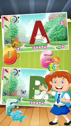 學英文 ABC 字母表 追踪 字母 家庭 学校 勉強 孩子们 游戏 3 in 1截图2