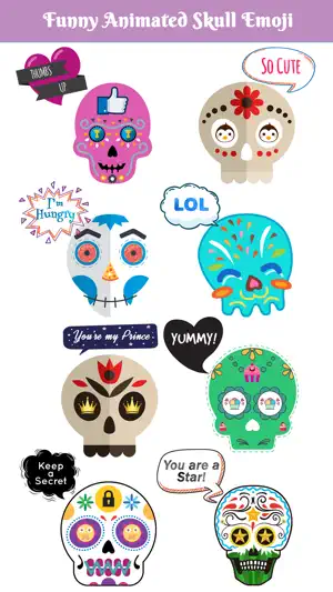 Animated Funny Skull Emoji截图3
