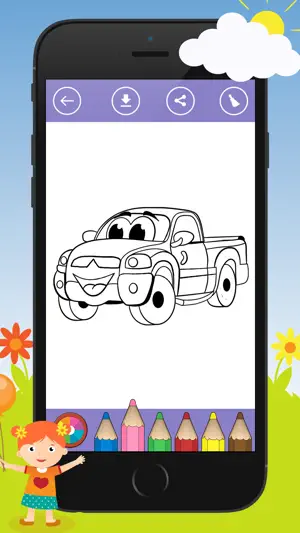 着色书 儿童汽车: 游戏，学习如何画一幅画 (Coloring book : Car)截图3
